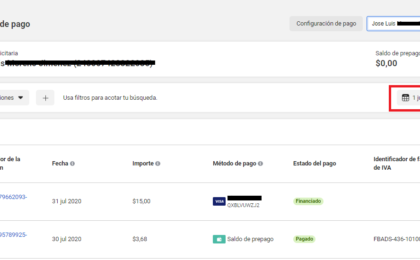 Como acceder a nuestras facturas en Facebook Ads o Instagram Ads