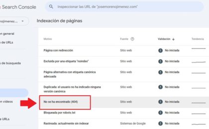 Como ver errores 404 en nuestra web usando Google Search Console